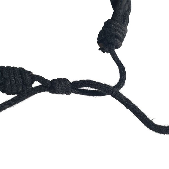 Black Braided Adjustable Bracelet Handmade Casual Jewelry Faux Leather Men - Picture 3 of 4